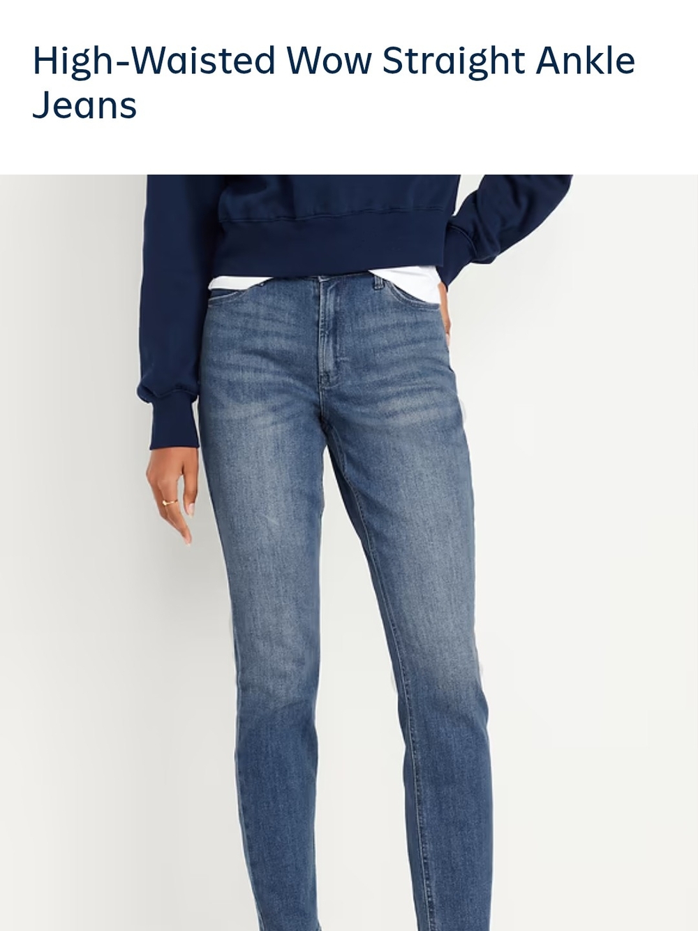 Old Navy High-Rise Straight Ankle Jeans - Medium Blue